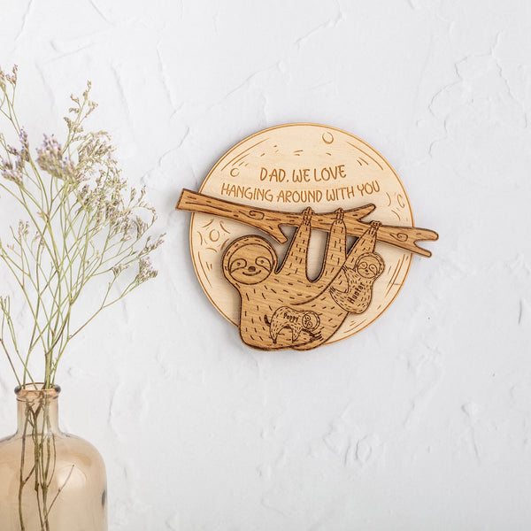 Sloth Wall Plaque with Personalised Children