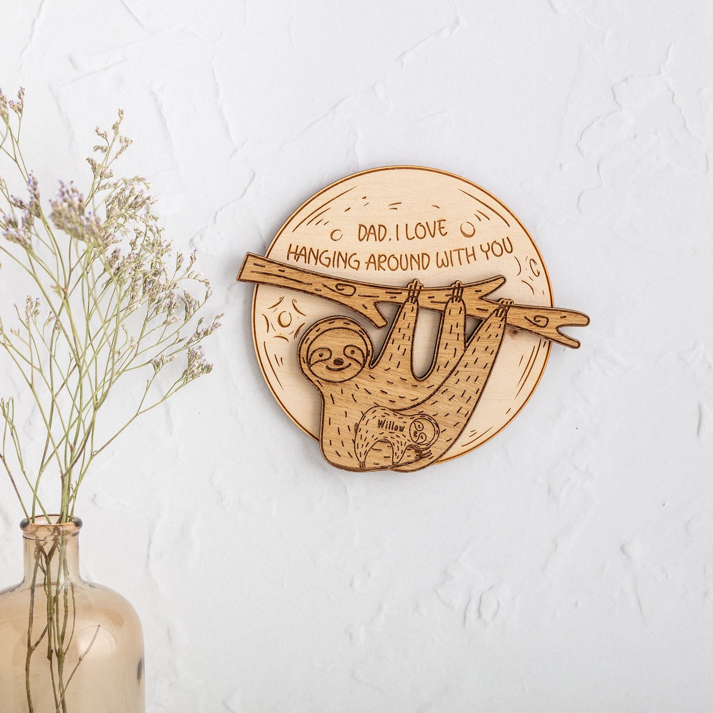 Sloth Wall Plaque with Personalised Children