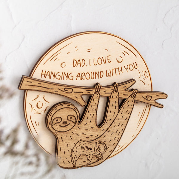 Sloth Wall Plaque with Personalised Children
