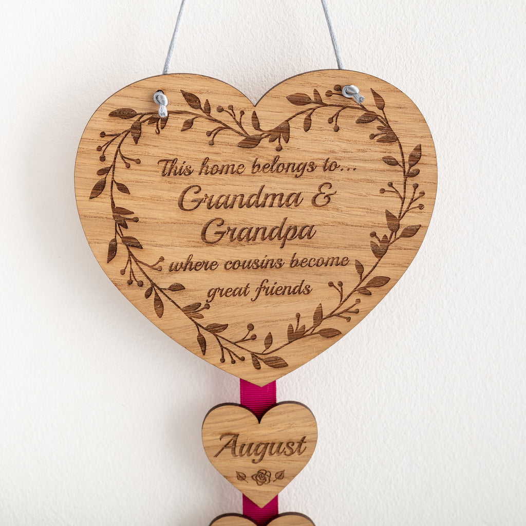 Hanging Wall Plaque 'This home belongs to.... where cousins become great friends'