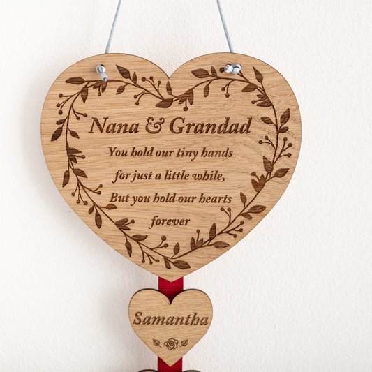 Hanging Wall Plaque 'You hold our tiny hands... but our hearts forever'