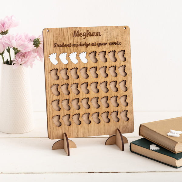 Student Midwife Birth Counting Board Personalised Baby Delivery Tracker