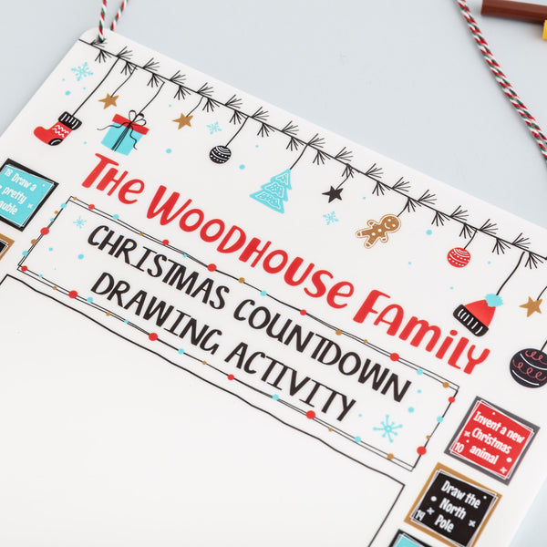 Countdown to christmas drawing activity - the bespoke workshop