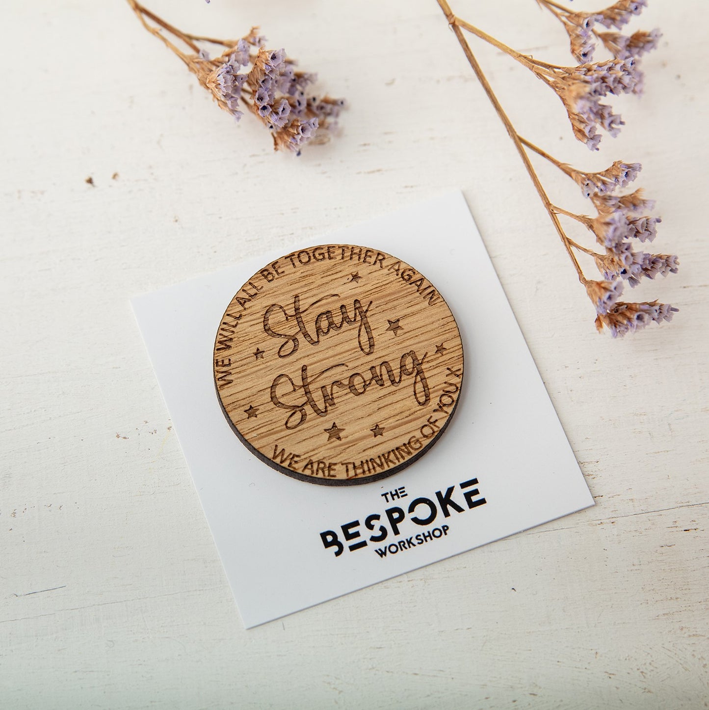 'Thinking of you' Gift - Be safe, Stay Strong Pocket Token & Brooches