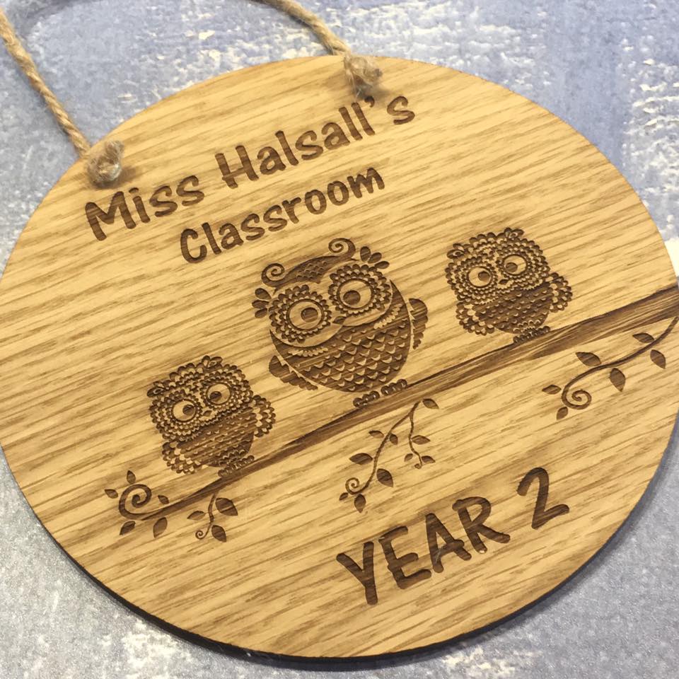 Clasroom Door Sign Owls - The Bespoke Workshop
