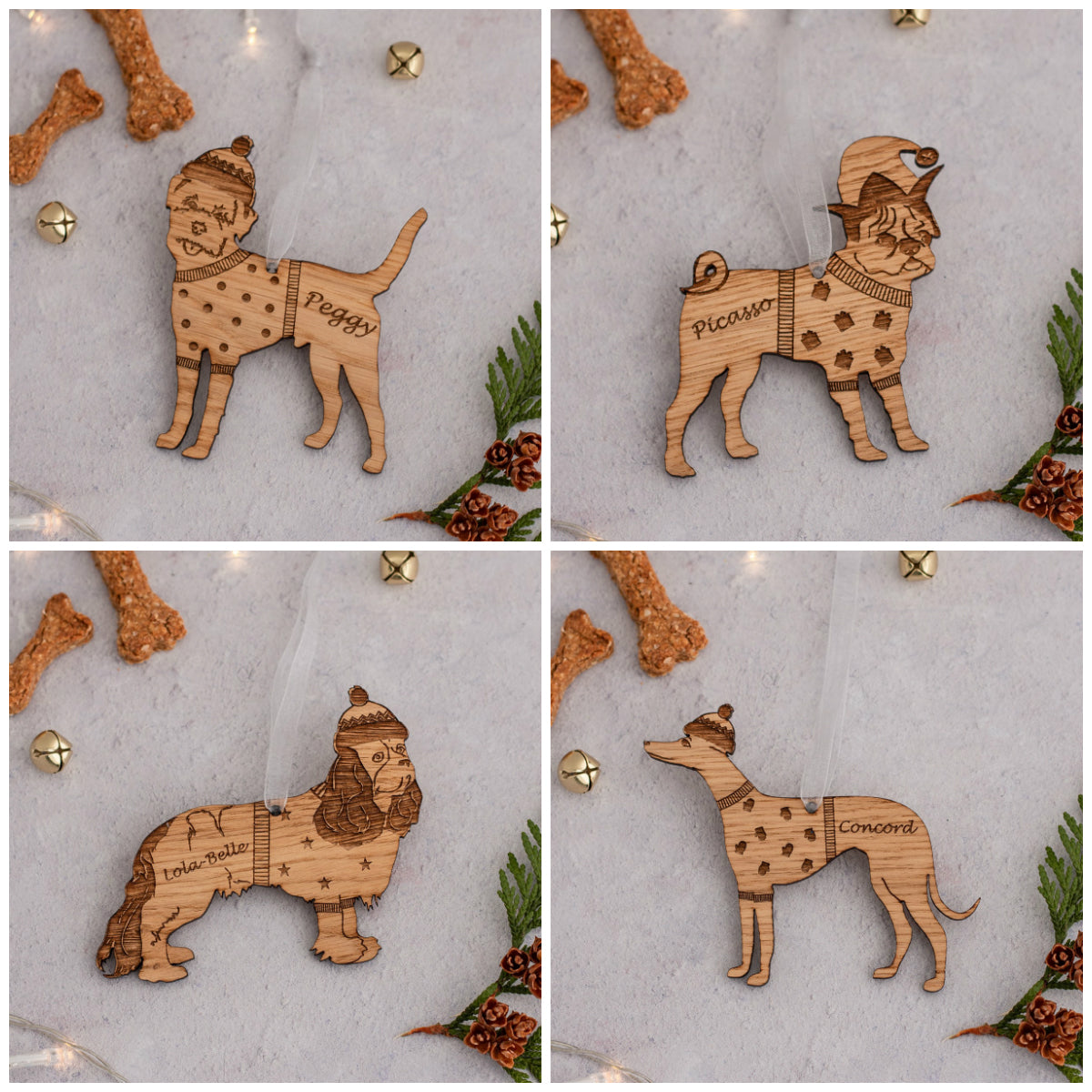 Many Dog Breeds - Personalised Christmas Bauble Decorations