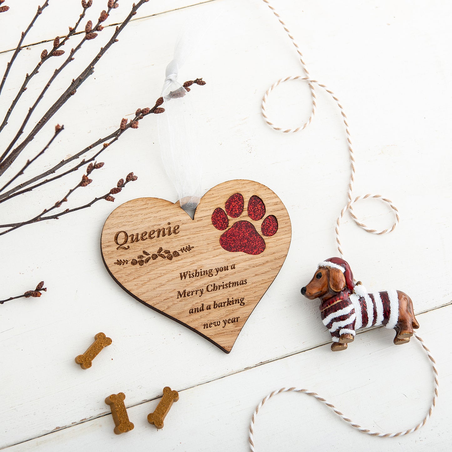 Personalised Heart Pet Decoration - The Bespoke Workshop