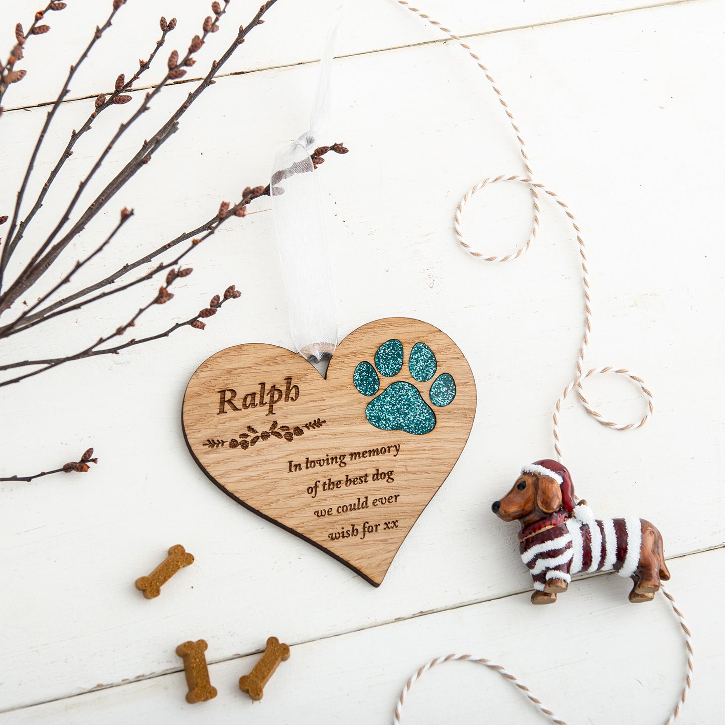 Personalised Glitter Dog Christmas Tree Decoration 