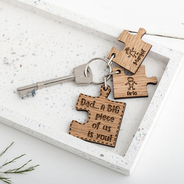 Personalised Puzzle Keyring for Dad - The Bespoke Workshop