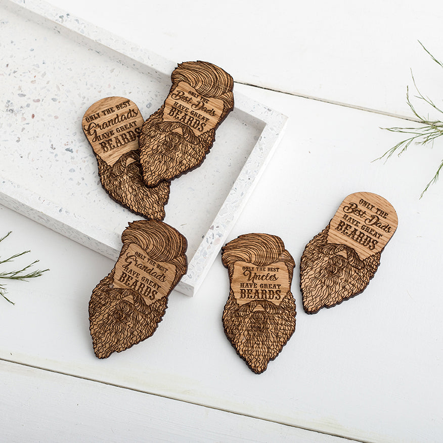 Engraved Beard Magnet - different options