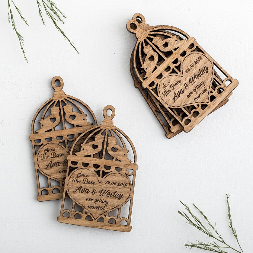 Wooden Birdcage Save The Dates