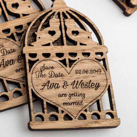 Wooden Birdcage Save The Dates