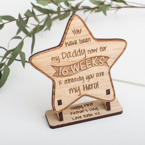 First Father's Day Star, Personalised Plaque