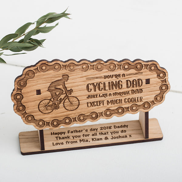 Cycling Freestanding Plaque - engraved with your own message