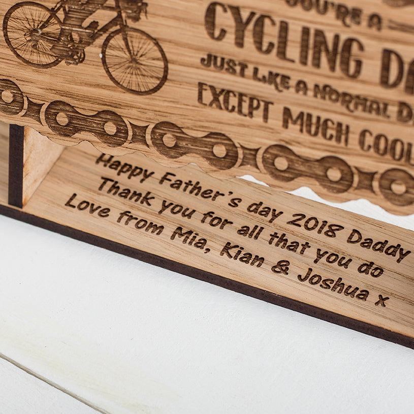 Cycling Freestanding Plaque - engraved with your own message