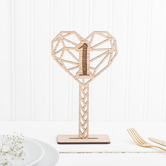 Wedding Table Numbers Decoration - Geometric - The Bespoke Workshop