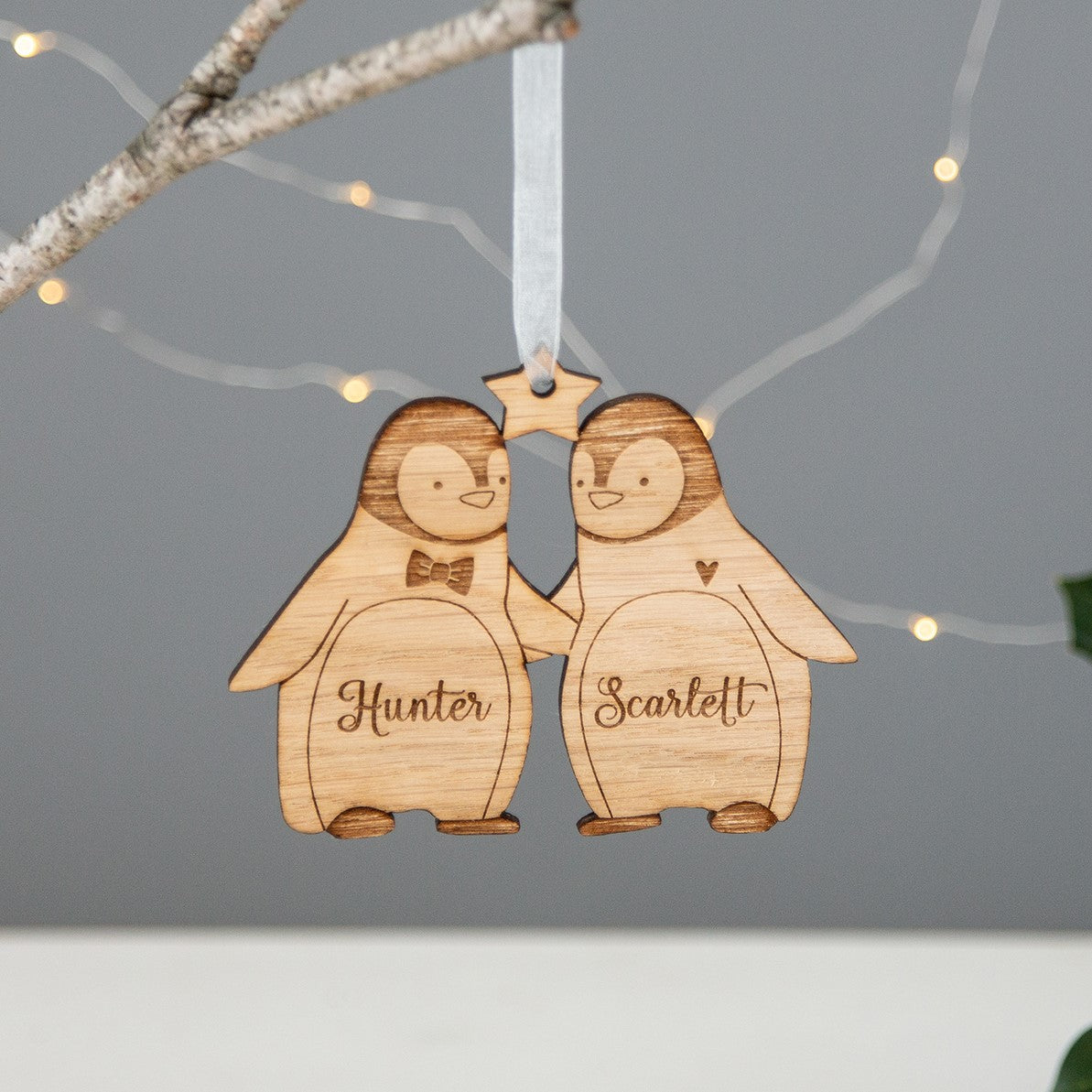 Pair of Penguins Christmas Decoration - The Bespoke Workshop