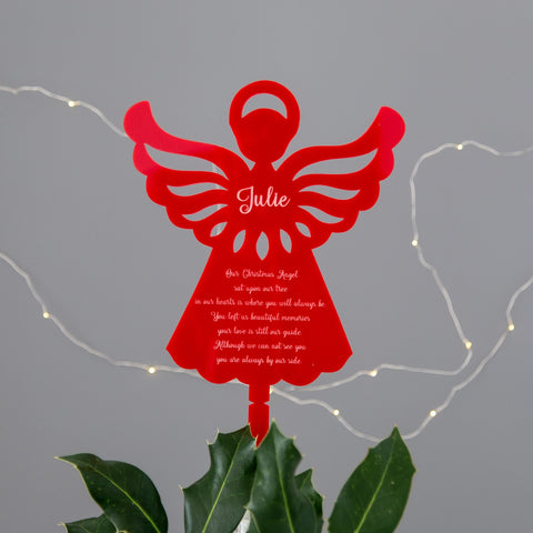 Red Angel Christmas Tree Topper - The Bespoke Workshop