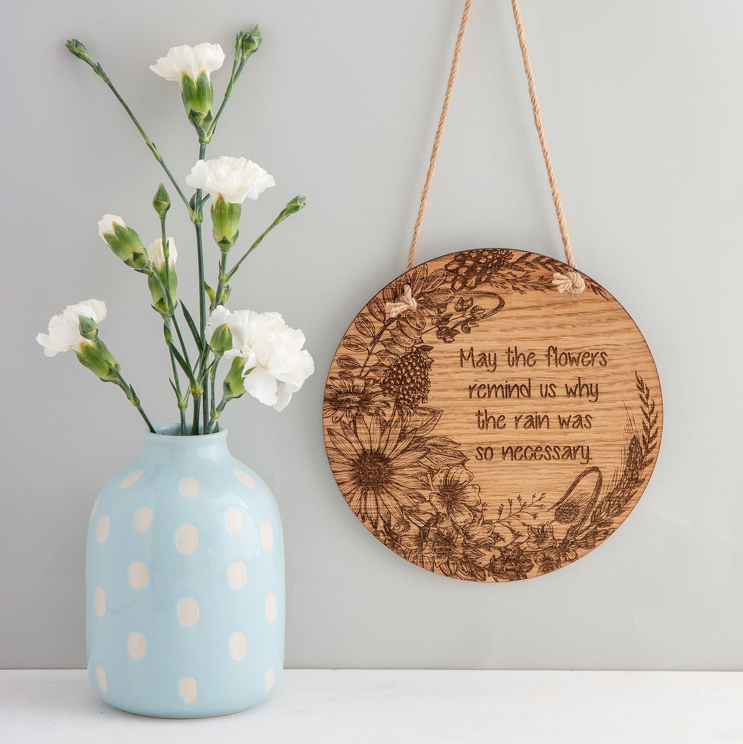 Round Floral Wall Plaque - The Bespoke Workshop