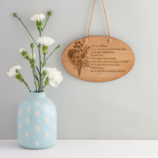 Wildflower Poem Wall Plaque - The Bespoke Workshop