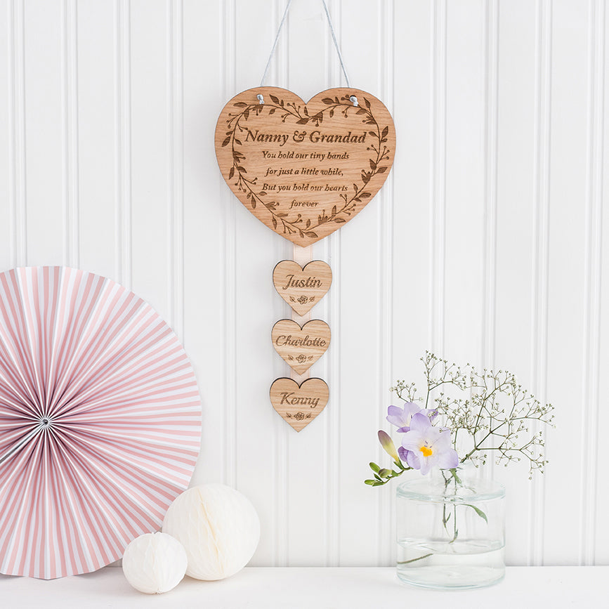 Hanging Wall Plaque 'You hold our tiny hands... but our hearts forever'