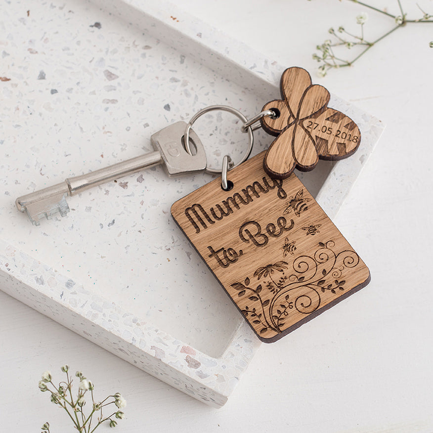 Baby Due Date Keyring & Charm Set