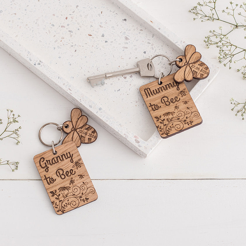 Baby Due Date Keyring & Charm Set