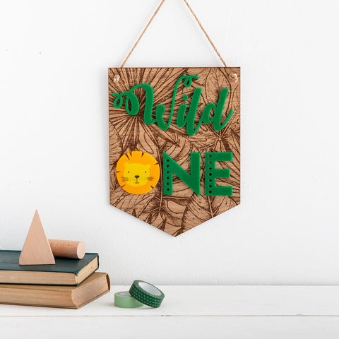 Wild One Tropical Leaf Engraved Wall Plaque
