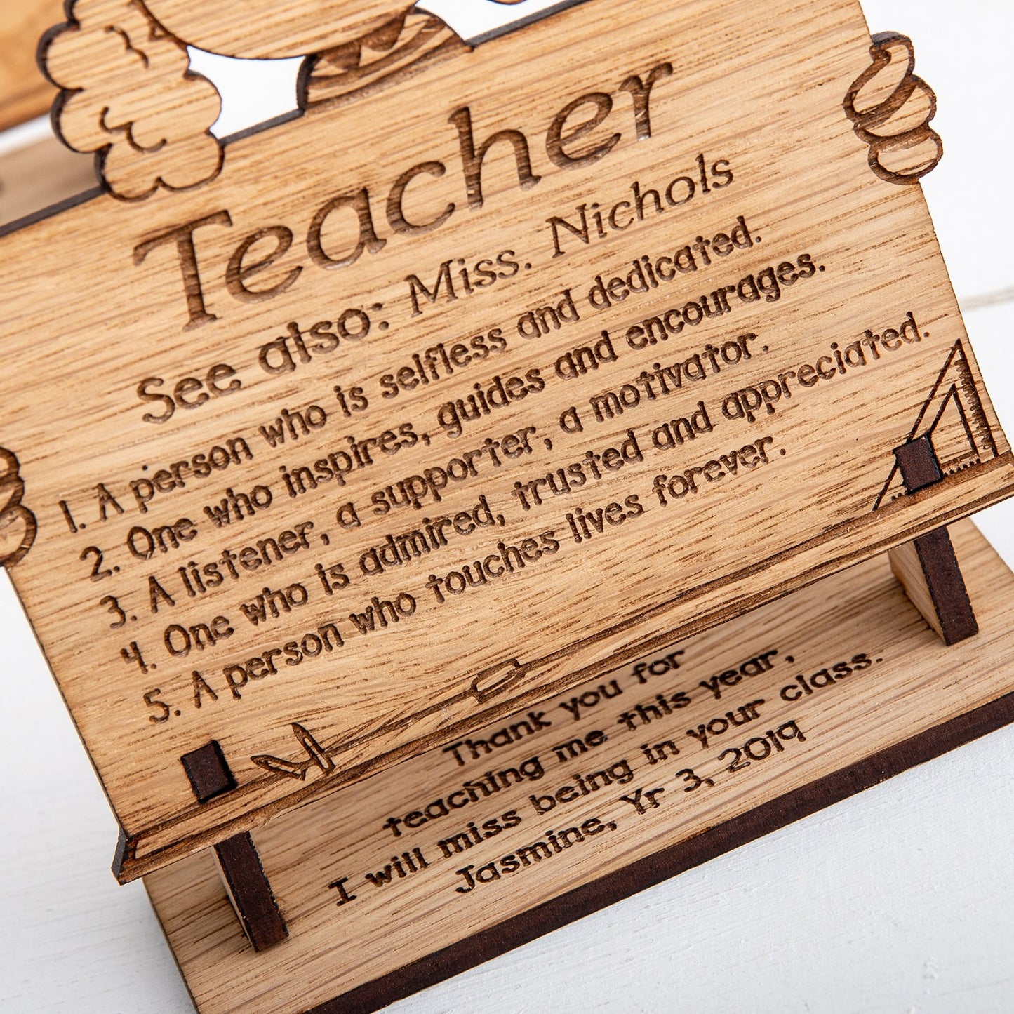 Definition of a Teacher, Personalised Role, Name & Message, End of Year Teacher Gift