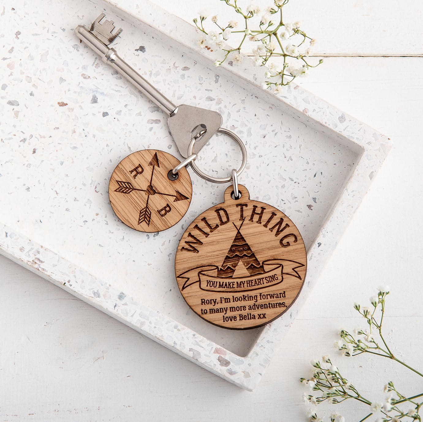 Couples Personalised Adventure Keyring - The Bespoke Workshop