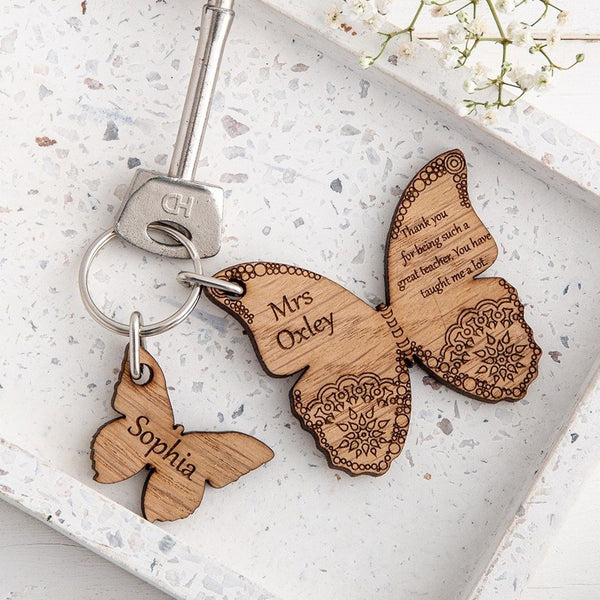 Butterfly keyring and charm set