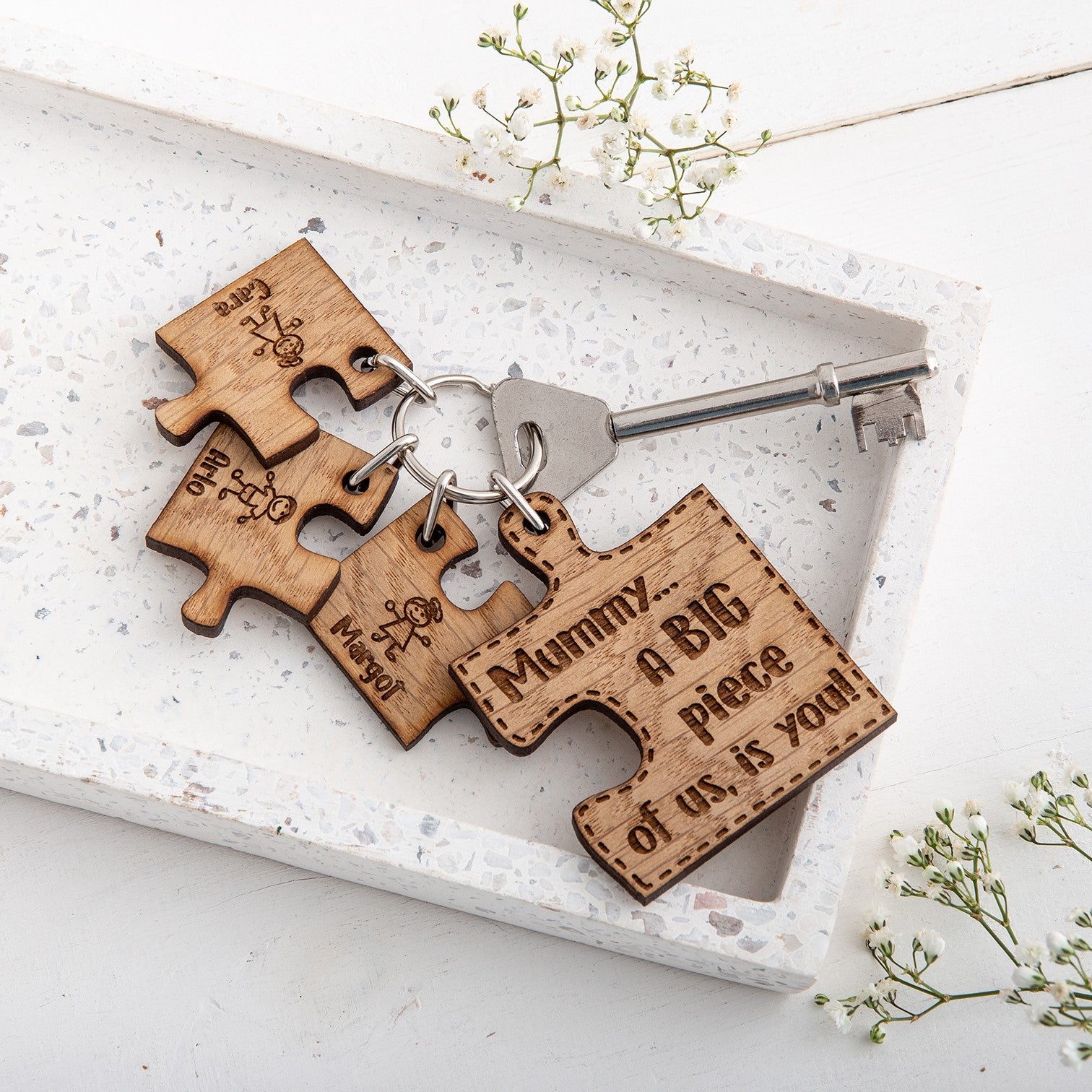 Personalised Mothers Day Puzzle Keyring - The Bespoke Workshop