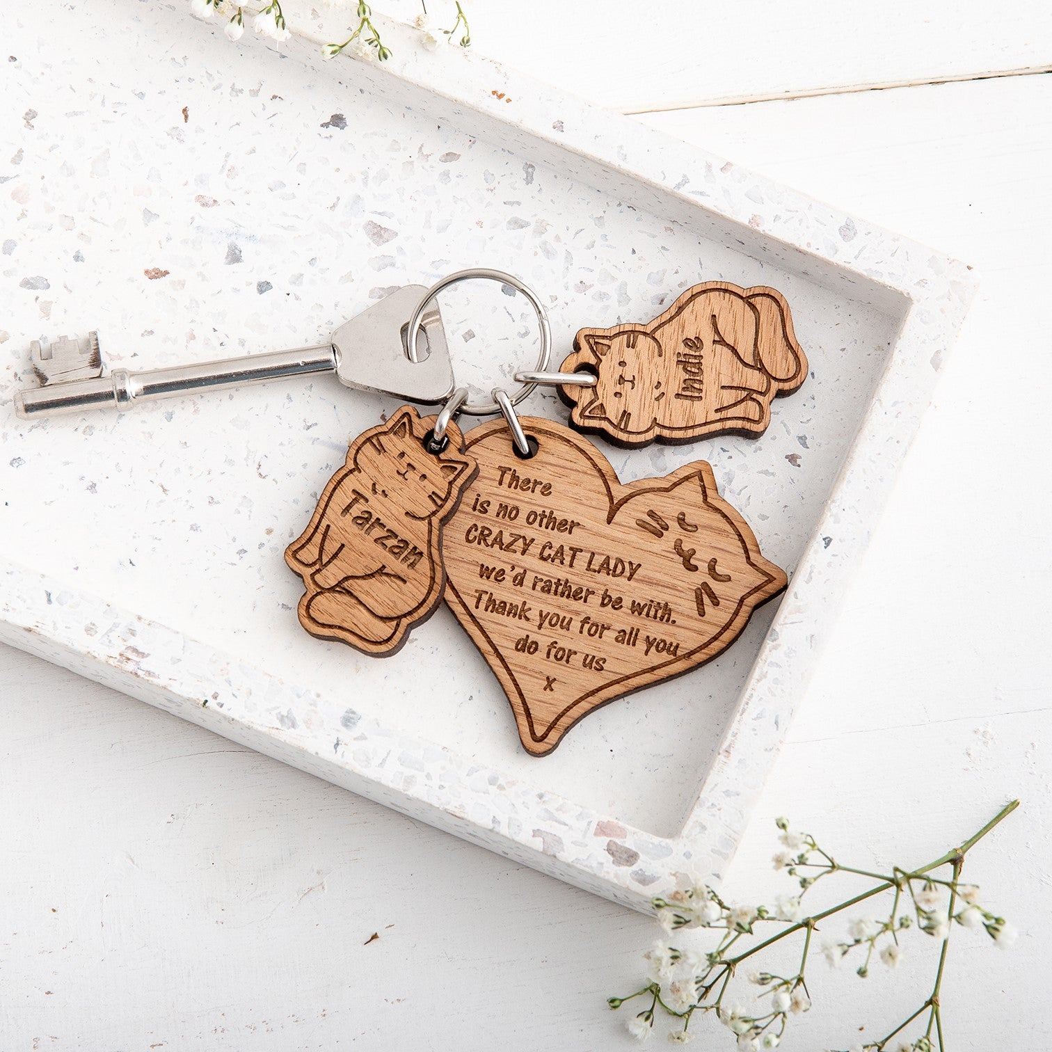 Cat keyring and charm set - The Bespoke Workshop