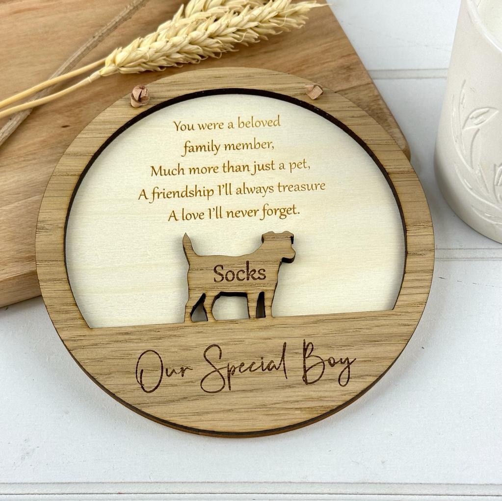 Wooden Dog Breed Memorial Plaque