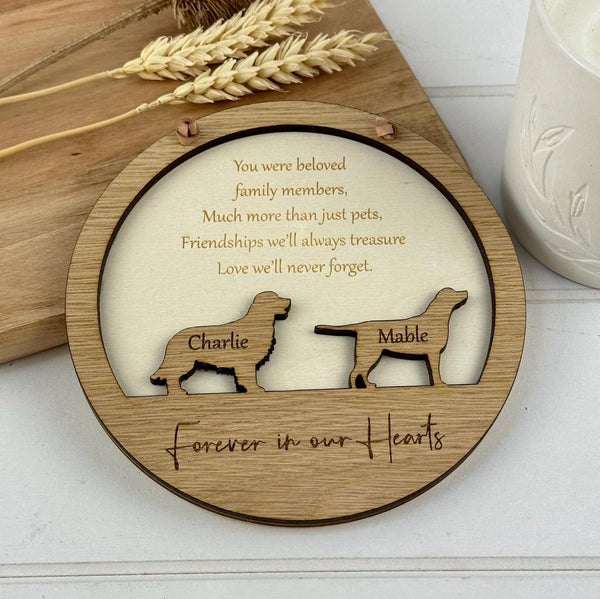 Wooden Dog Breed Memorial Plaque
