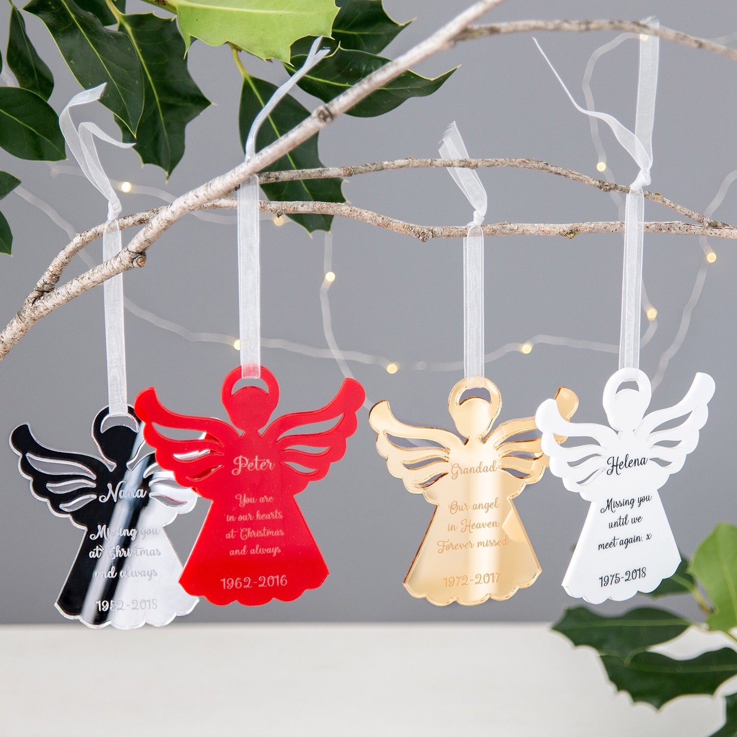 Personalised Angel Christmas Tree Decorations - The Bespoke Workshop