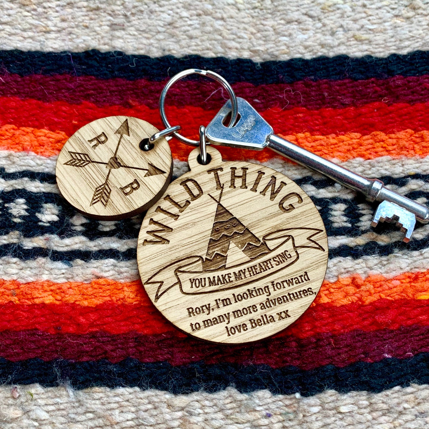 Personalised Tepee Design Keyring - The Bespoke Workshop