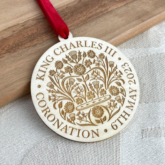 King Charles Coronation Wooden Keepsake Decoration