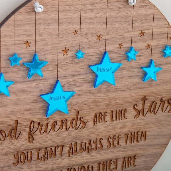 Personalised 'Friends are like stars...' Hanging Plaque