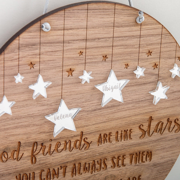 Personalised 'Friends are like stars...' Hanging Plaque
